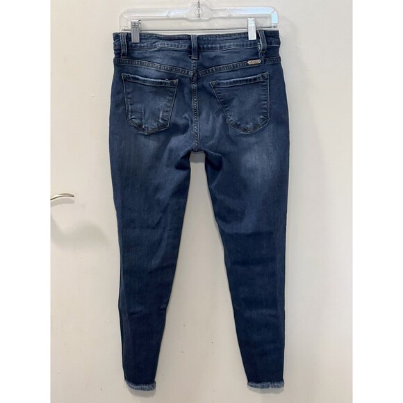 KanCan Low Rise Destroyed Distressed Skinny Jeans Sz W9/28 Med Wash Blue Jeans - Picture 3 of 12